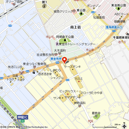 タイヤ館東金付近の地図